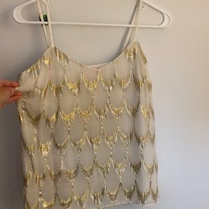 Lilly Pulitzer shiny top with adjustable straps